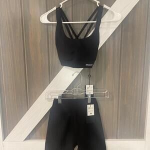 RawGear Limitless Black High-waisted Shorts and Sports Bra Set - XS